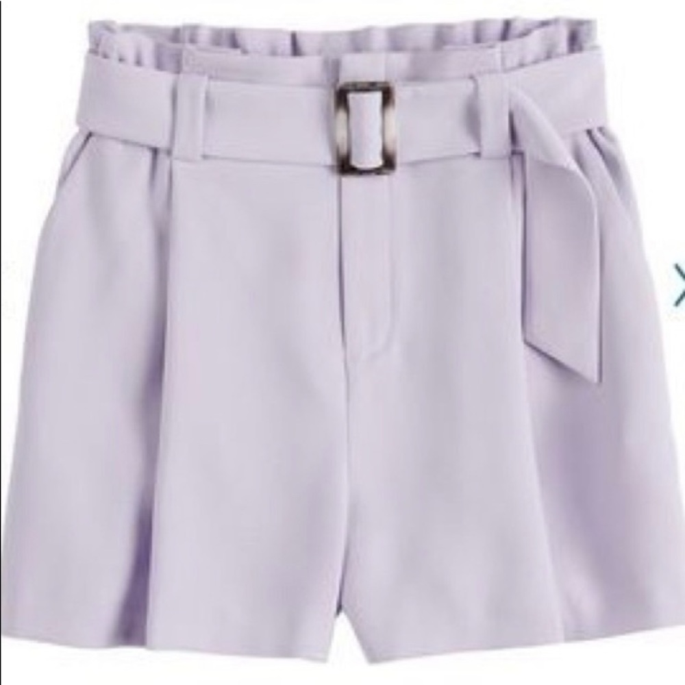 Purple dress up shorts with matching belt